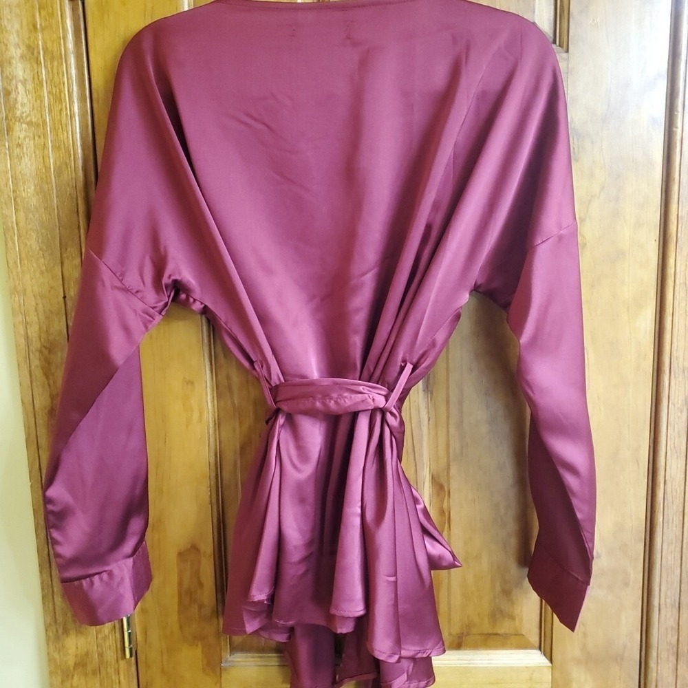 Missguided Satin Red Robe Size 4 - Picture 6 of 8